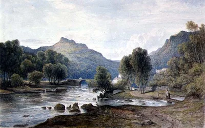 PD.9-1997 Kilátás Walesben, 1826 körül (akvarell papíron)