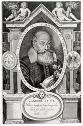 Matthias de Lobel (1538-1622) portréja a művész által metszett