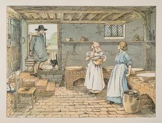 The Dairyman, a Four and Twenty Toilersből, pub. 1900 (színes litográfia)