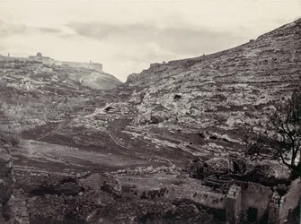 Mória-hegy, Jeruzsálem, az En Rogel kútjából, kb. 1857.
