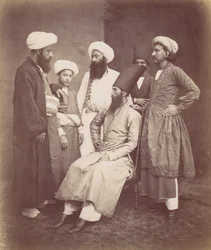 Hat kelet-indiai férfi, 1870-es évek.