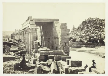 Az oszlopcsarnok, Philæ szigete, 1857.