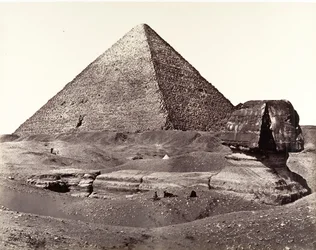 A nagy piramis és a nagy szfinx, 1858.