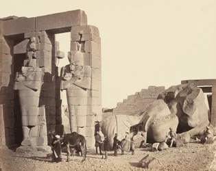 Az El-Kurneh-i Ramasseum, Théba, első nézet, kb. 1857 (fotó)