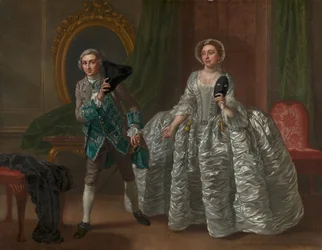 David Garrick és Mrs. Pritchard Benjamin Hoadley "A gyanús férj" című filmjében