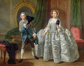 David Garrick és Mrs Pritchard Benjamin Hoadley (1676-1761) A gyanús férj című filmjében, 1747