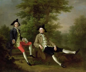 David Garrick (1717-79) (balra) és felbriggi William Windham (1717-61) portréja (jobbra) 1745 körül