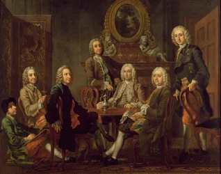 Egy csapat úri portré a művésznővel, 1745 körül (olaj, vászon)