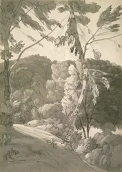 No.1091 Erdős táj (Egy jelenet Indinowle-ban) 1783 (ceruza, toll és tinta mosással, papíron)