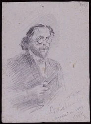 JT Micklethwaite portréja, 1893 körül (ceruza papíron)