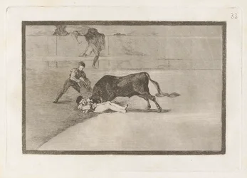 Pepe Illo szerencsétlen halála a Plaza de Madridban (Pepe Illo szerencsétlen halála a gyűrűben Madridban), 33. tábla a La tauromaquia-ból