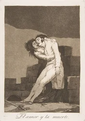 10. tábla Los Caprichosból: Szerelem és halál Szerelem és halál, 1799.