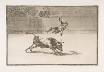 20. tábla a Tauromaquiáról: Juanito Apiñani mozgékonysága és merészsége [a ringben]..., 1816.