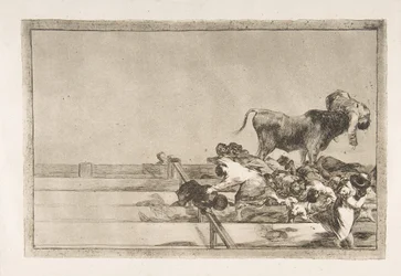 21. tábla a Tauromaquiától: Félelmetes események a ring első soraiban Madridban a..., 1816.