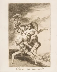 65. tábla Los Caprichosból: Hova megy anya Donde vá mamá, 1799.