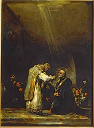 Calasanz-i Szent József utolsó áldozása ... (festmény fára)