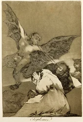Snitches Francisco de Goya (1746-1828), rézkarc és akvatinta 48-as szám a Capricci sorozatban (circaprichos)
