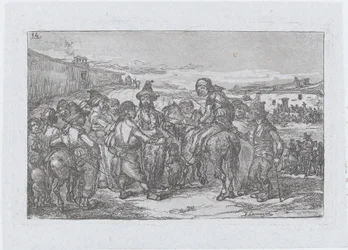 14. tábla: nagy csoport ember a szabadban, esetleg színészcsapat, az o... sorozatból, 1850.