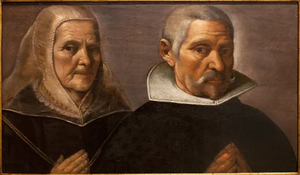 Egy imádkozó korú házaspár portréja. Francisco Pacheco (1564-1644) festménye, 1630 körül. Szépművészeti Múzeum Sevillában, Spanyolországban.