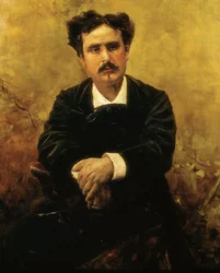 Mariano Fortuny (1838-1874) spanyol festő portréja, Francisco Peralta (1837-1897) festménye XIX.