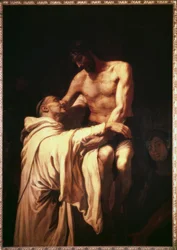 Krisztus megöleli Szent Bernátot Clairvaux-ból