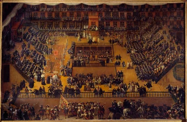 Az inkvizíció árai: „” Autodafe a madridi Plaza Mayor téren II. Károly (II. Károly) jelenlétében