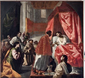 Szent Bonaventure utolsó áldozása (olaj, vászon