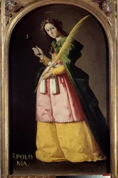 Portré Szent Apolló (vagy Apollonia) lábánál Francisco de Zurbaran (1598-1664) festménye, 17. századi nap. 1,34 x 0,67 m.