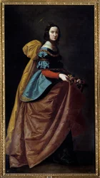 Portugáliai Szent Erzsébet (1271-1336) (vagy Burgosi Szent Cassilda) ábrázolása Francisco de Zurbaran (1598-1664) festménye 1640 Madrid, Prado Múzeum