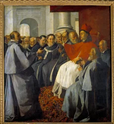 Szent Bonaventura (San Bonaventura da Bagnoregio) (1221-1274) a lyoni zsinaton 1274-ben Francisco de Zurbaran (1598-1664) festménye