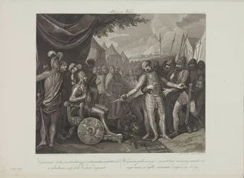 Wichmann II. megadja magát a lengyel Mieszko I.-nek Smuglewicz, Franciszek (1745-1807) által. Litográfia, 18. század vége. Magángyűjtemény