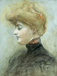 Egy szőke nő feje, 1895 körül