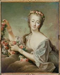 Madame Du Barry, XV. Lajos úrnője, mint Flóra istennő ... (festmény, vászon)