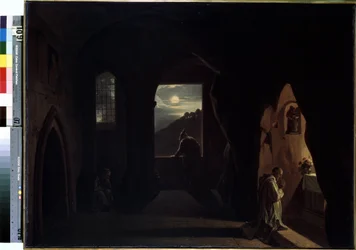 "Monks in a Cave" (Monks in a Cave) Francois Marius Granet (1775-1849) festménye 19. század eleje Méret: 74,5x100 cm Ermitázs Múzeum, Szentpétervár