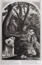 Illusztráció a "Szent Brúnó, a Chartreux rend alapítója életéből" Párizs 1660. Eustache Le Sueur festményei után és Fran Sois Chauveau metszetében ©UIG/Leemage