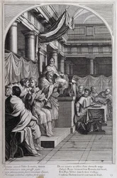 Illusztráció a "Szent Brúnó, a Chartreux rend alapítója életéből" Párizs 1660. Eustache Le Sueur festményei után és Fran Sois Chauveau metszetében ©UIG/Leemage