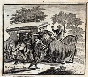A gyógymód és a halál. Jean de La Fontaine (1621-95) meséi. Illusztráció: François Chauveau (1613-1676). 1728-as kiadás.