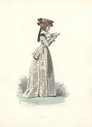 Könyvet olvasó nő, Marie Antoinette korszaka.