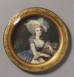 Női portré csembalónál, 1788 körül