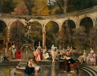 Fürdőző udvarhölgyek a 18. században, 1888