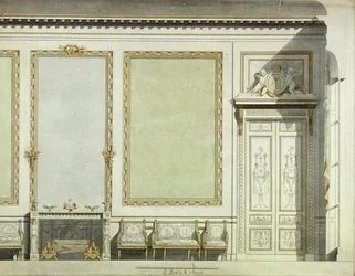 Tervezés a Mazarin hercegnő házához, 1777 körül (akvarell, papír)