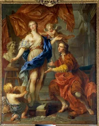 Pügmalión meglátja életre kelt szobrát. François Le Moyne (1688-1737) festménye. 1729. Méretek: 2,12 x 1,68 m. Tours, Musée des Beaux-Arts