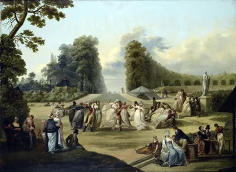 Bál a Tivoli Gardensben, Párizs – Francois Louis Joseph Watteau (1758-1823) festménye