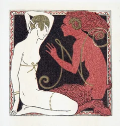 N betű, a Personages de Comedie pub. 1922 (sablonnyomat)