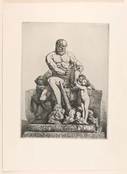 Hercules, első tábla Chifflart tizenkét rézkarcából