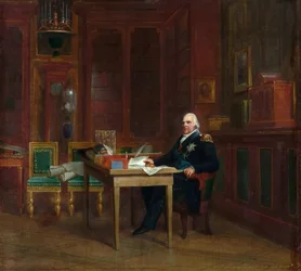 XVIII. Lajos (1755-1824) „Study at the Tuileriák” című művében (olaj, vászon)