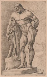 A Farnese Hercules, háromnegyedes nézet balra fordulva [3. tábla]