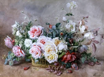 A legszebb virágok. Francois Rivoire (1842-1919) festménye Magángyűjtemény.