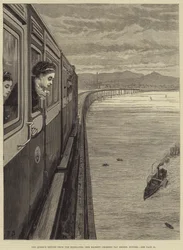 A királynő visszatér a Felföldről, Őfelsége átkel a Tay Bridge-en, Dundee-ban