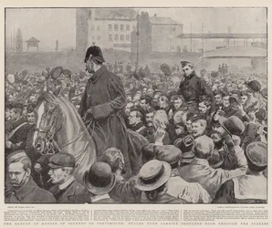 A Colenso hőseinek visszatérése Portsmouthba, Bugler Dunn vállmagasan vitte az utcákon